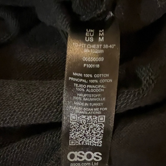 ASOS WOMEN’S BLACK TIGER ROSE EMBROIDERED OVERSIZED SWEATSHIRT SIZE MEDIUM - Picture 7 of 9